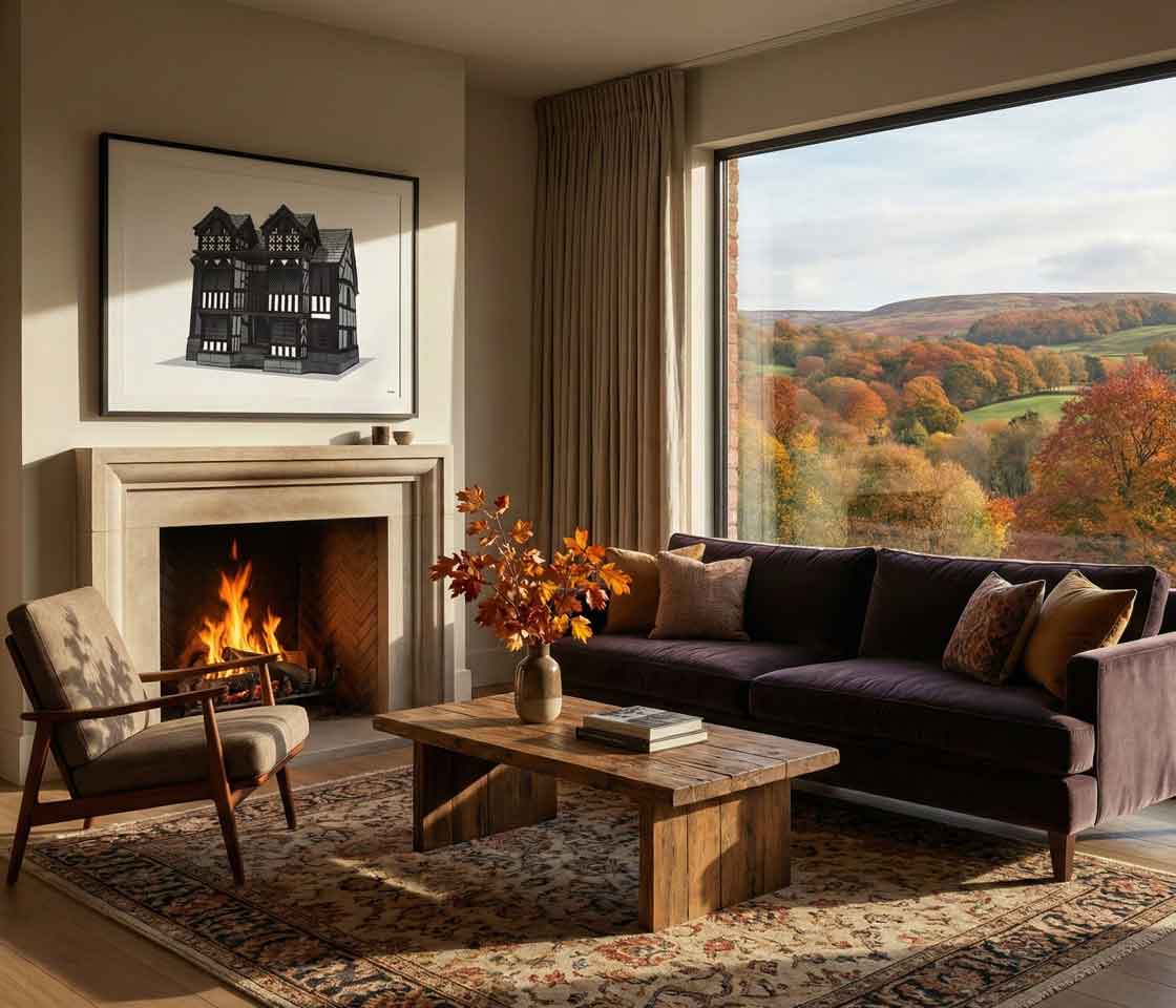 Priest House Illustration displayed in Prestbury House Interior